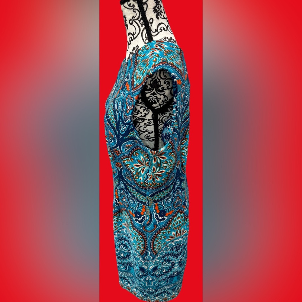 Liz Claiborne Paisley Tank Top - Blue and Orange - Picture 9 of 14